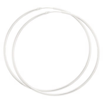 BNH Dame blanke 925 Sterling sølv Øre creoler, Ø 62 mm x 1,5 mm